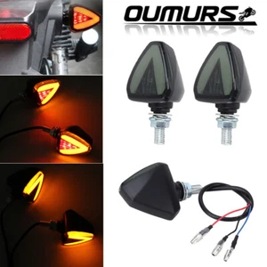 2PCS Universal Motorcycle Lamp 12 LED Turn Signal Indicators Blinker Amber Light - Picture 1 of 12