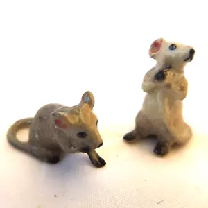 KLIMA K481 Miniature statuette en porcelaine - 2 SOURIS GRISE MOUSE - Imagen 1 de 5