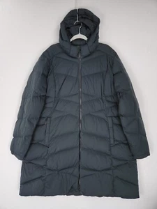 LL Bean Coat Women 3X Washed Black Quilted Puffer Down Insulated Long Line Parka - Picture 1 of 14