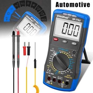 Digital Automotive Multimeter Engine Analyzer Tach Dwell Temp Ohm RPM NCV Tester - Picture 1 of 12