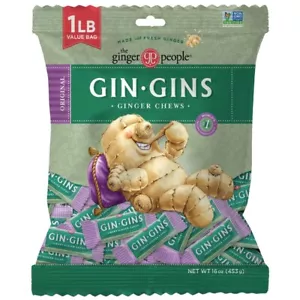 The Ginger People Gin Gins Chews 1 pound bag, Original Ginger, 16 Ounce - Picture 1 of 8