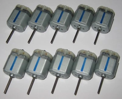 10 X Mabuchi 12V FC-280 DC Motor - 10k RPM - Long 21mm Shaft - Push-in Terminals