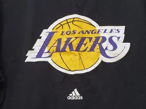 LOS ANGELES LAKERS NBA Black T-Shirt XL ADIDAS Tee - Picture 1 of 8