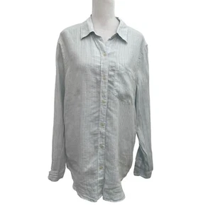 Neu mit Etikett GAP 100 % Leinen Boyfriend Knopfleiste Shirt Top atmungsaktiv blau Größe Medium - Bild 1 von 6