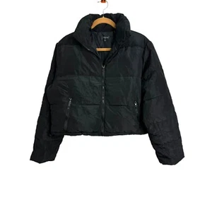 Chaqueta acolchada recortada negra XL Hujoin para mujer bolsillos con cierre de cremallera ligera - Imagen 1 de 14