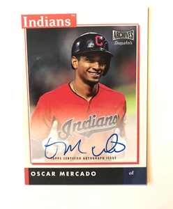 OSCAR MERCADO 2020 Topps Archives Snapshots Autograph card #AS-OM Cleveland  - Picture 1 of 4