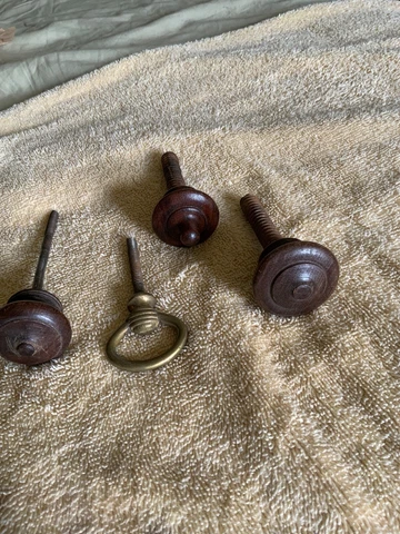 Salvaged wood and brass dresser mirror holder Cover