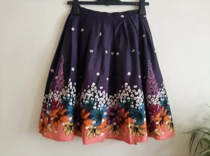 1950s Style Rock & Roll Rockabilly Jive Lindy Hop Floral Ladies Skirt S 8 - 10 - Picture 1 of 6