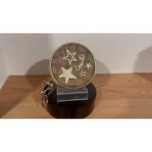 Coach Circular Coin Pouch In Brown Signature Jacquard - Picture 1 of 7