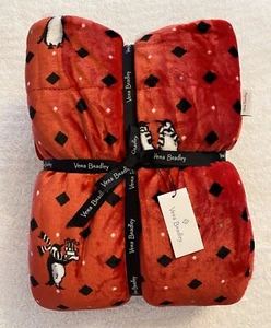 VERA BRADLEY Cozy Life Sherpa Throw Blanket Playful penguins Red Retired! NWT - Picture 1 of 5