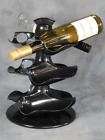 Vintage Space Age Black Plastic Spiral Cone 9 Wine Bottle Holder Crayonne Style
