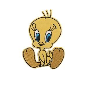 Aplique de tela de hierro o parche bordado - nuevo - pájaro tweety - Imagen 1 de 2