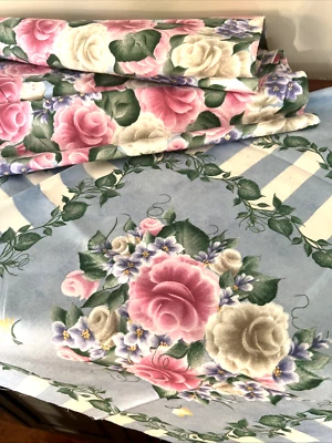 Daisy Kingdom Pillow Panels + 2 yds Large Packed Roses Fabric By Donna Dewberry - Image 1 of 4