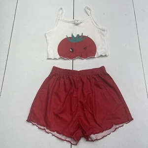Shein Red & White Tomato Pajama Set Youth Girls 5 NWOT - Picture 1 of 8