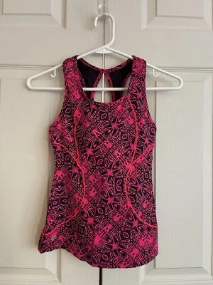 Sujetador Athleta Mujer Rosa/Negro Ejercicio Yoga Tanque Incorporado Espalda Corredora Talla XXS Foto 1 de 4