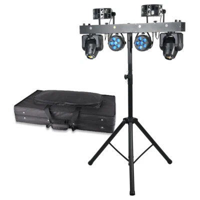 5 in1 LED Moving Head Par Effect Light DMX DJ Party Lights with Tripod Stand - Image 1 of 4