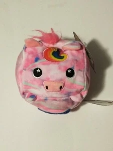Moosh Moosh Plush Squared RAINDROP Pink/Blue Unicorn Flip’ems Inside Out! 4in - Picture 1 of 1