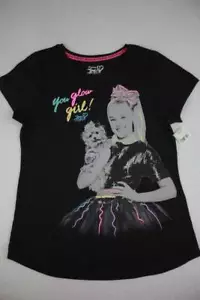 NEW Girls JoJo Siwa T Shirt XL 14 - 16 Graphic Top Rhinestone Bow Tee School TV - Picture 1 of 3