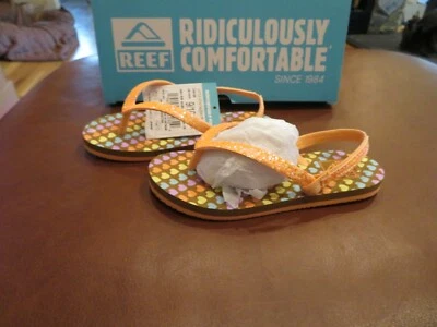 NWT Toddler Girls Mini Hearts Reef Little Stargazer Prints Flip Flops, 7 / 8 - Image 1 of 3