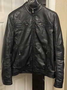 XR Xray Jeans Leather Riding Jacket Motorcycle Black Large  - Picture 1 of 7