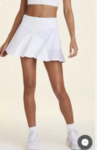 Alala rally tennis skirt/skort sz Large NEW - White- mesh perforated - Picture 1 of 6