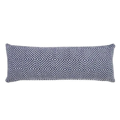 LR Home Diamond Delight Woven Geometric Lumbar Throw Pillow, Blue/White - Image 1 of 4