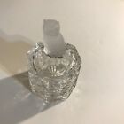 Vintage glass owl lid two piece candy dish 3x3x5
