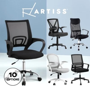 Artiss Office Chair Mesh Computer Chairs Study Work Gaming Desk Chairs Black - Picture 1 of 38