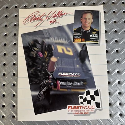 1996 Fleetwood RV Rusty Wallace Driver Card Brochure w/ Contest 8.5” x 11” - Image 1 of 2