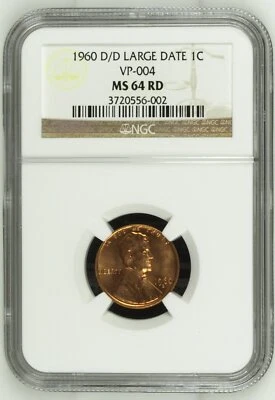 1960 D Small Cents Lincoln, Memorial Reverse NGC MS-64 RD VP-004 - Image 1 of 2