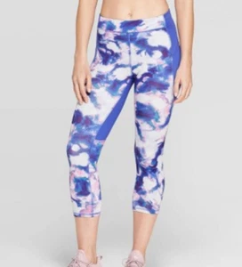 Women's Tie Dye Mid-Rise Running Capri Leggings 20in - C9 Champion-Blue-B277 - Picture 1 of 2