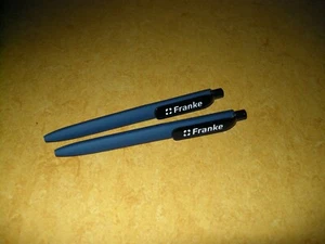 2 St. Kugelschreiber Prodir DS8 Blau Soft Touch gummiert mit Werbung neu - Bild 1 von 2