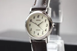 1997 N MINT Seiko Exceline 4J41-0A40 Platinum Round HAQ Qz Womens Watch JAPAN - Picture 1 of 10