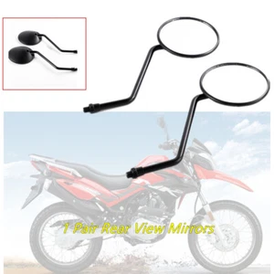 M10 1Pair Refitted Motorcycle Bikes Rear Side View Mirrors Round Black Mirrors - Foto 1 di 9