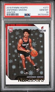 2018-19 Panini NBA Hoops Anfernee Simons Winter #277 PSA 10 MINT Rookie RC - Picture 1 of 2
