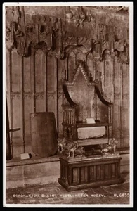 Coronation Chair Westminster Abbey London RP Valentine Postcard - Picture 1 of 2