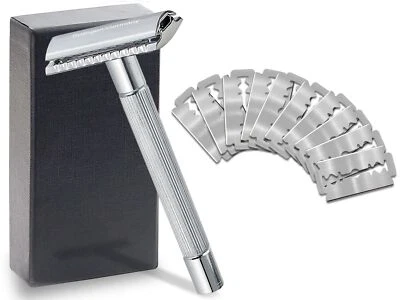 Professional safety razor Solingen with 10 blades stainless steel wet razor men's razor - Image 1 of 4