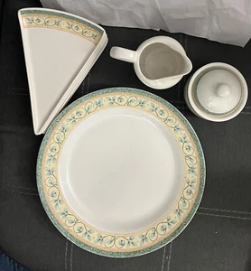 Pfaltzgraff französischer Viertelteller (runde Platte) Creme und Zucker & 6 Kuchenteller - Bild 1 von 3