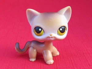 Authentic Rare LPS Littlest Pet Shop #19 Brown and Tan Shorthair Cat - Picture 1 of 4