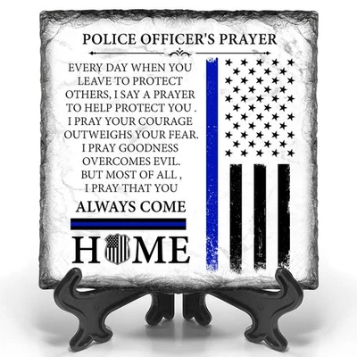 Police Officer Gift for Him – Prayer for Policeman Plate – Law Enforcement Gr... - Image 1 of 4