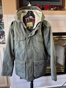 ROEBUCK & CO HERREN STRAPAZIERFÄHIGE VINTAGE KAPUZEN CANVAS ARBEITSJACKE, GR. L, SEHR SCHÖN - Bild 1 von 15