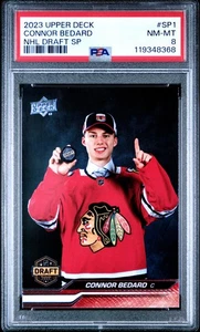 Connor Bedard NHL Draft SP-1 PSA 8 Blackhawks Easter Egg - Picture 1 of 2
