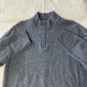 Barbour Tisbury Wolle Seide Mischung 1/4 Zip Pullover Herren XL grau waschbar - Bild 1 von 19