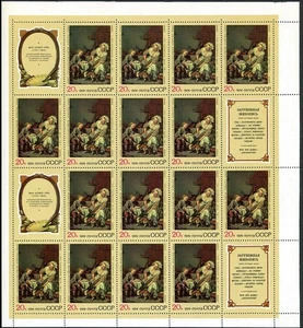 Russia 4262-4267 sheets, MNH. Mi 4301-4306. Foreign paintings,1974. - Picture 1 of 1