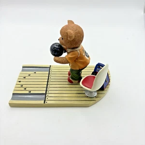 Hamilton Collection Teddy Lane Bowl Bear Figurine Concentrate On Follow Through - Picture 1 of 12