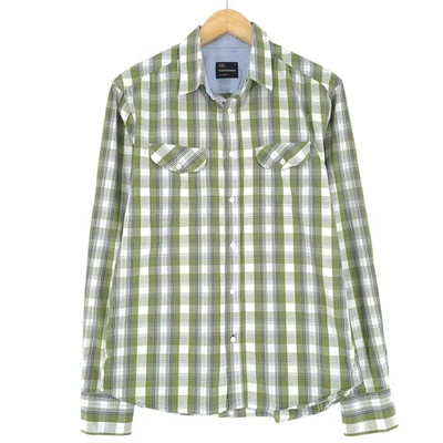 Vintage Peak Performance Men Shirt Green Plaid Flannel Cotton Tx7 Size M - Image 1 of 4