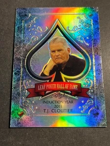 2011 Leaf REFRACTOR POKER PROOF MISSING AUTO & # Hall of Fame T.J. Cloutier - Picture 1 of 2