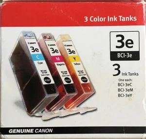 Canon drei (3) Farb Tintentanks 3e CMY neu nie geöffnet———17 - Bild 1 von 3