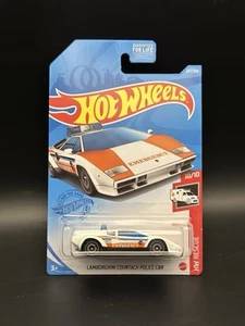 Hot Wheels 247/250 HW Rescue 10/10 Lamborghini Countach Police Car Treasure Hunt - Picture 1 of 2