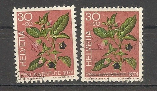 Switzerland 1974 Semipostal Medical Plants Belladonna used Scott#B427 - Image 1 of 1